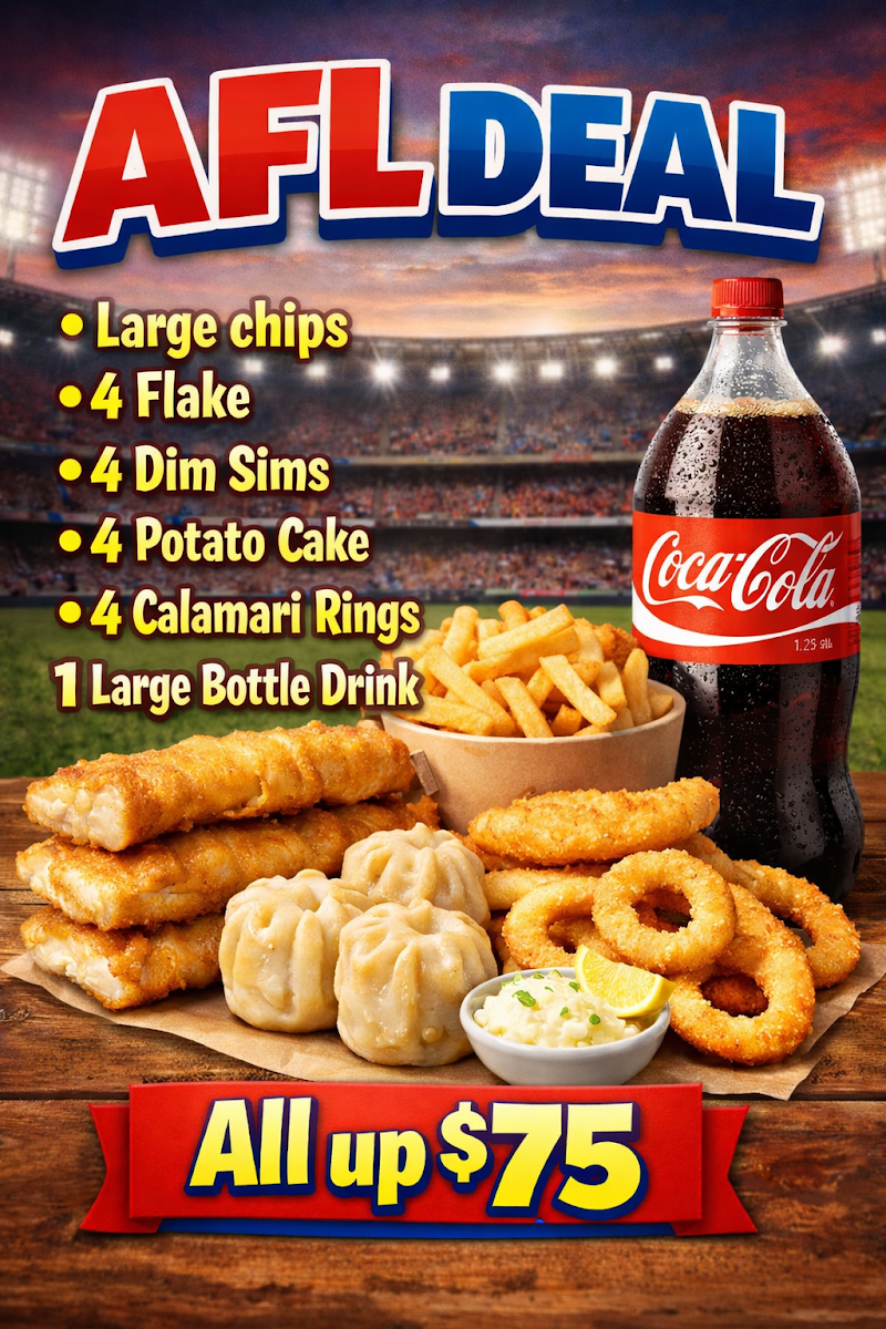 Menu, Langwarrin Fish & Chips