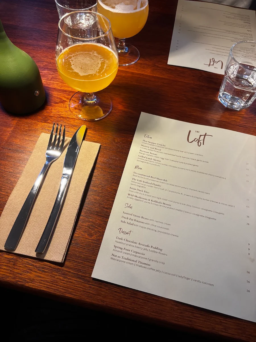 Menu, The Loft @ The Pour House