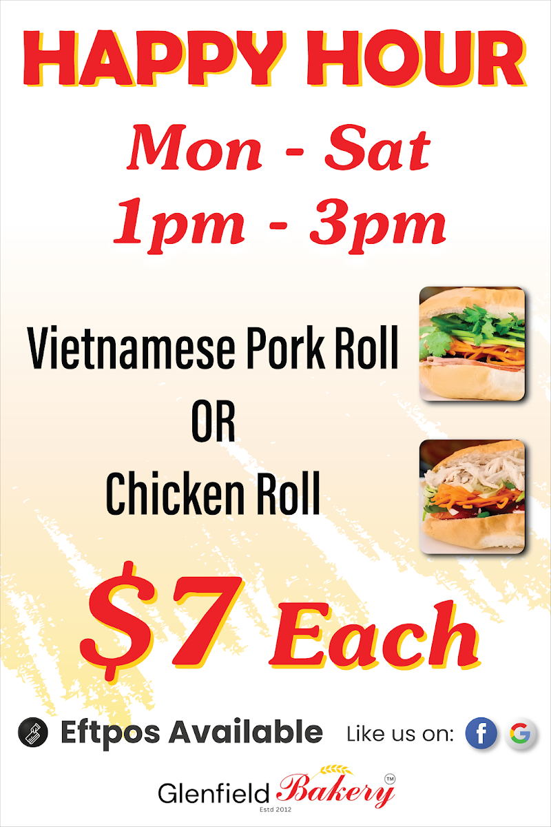 Menu, Glenfield Bakery