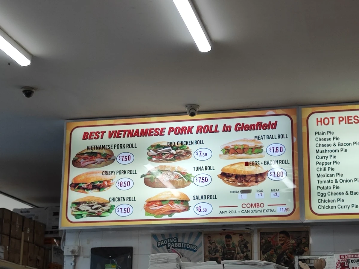 Menu, Glenfield Bakery