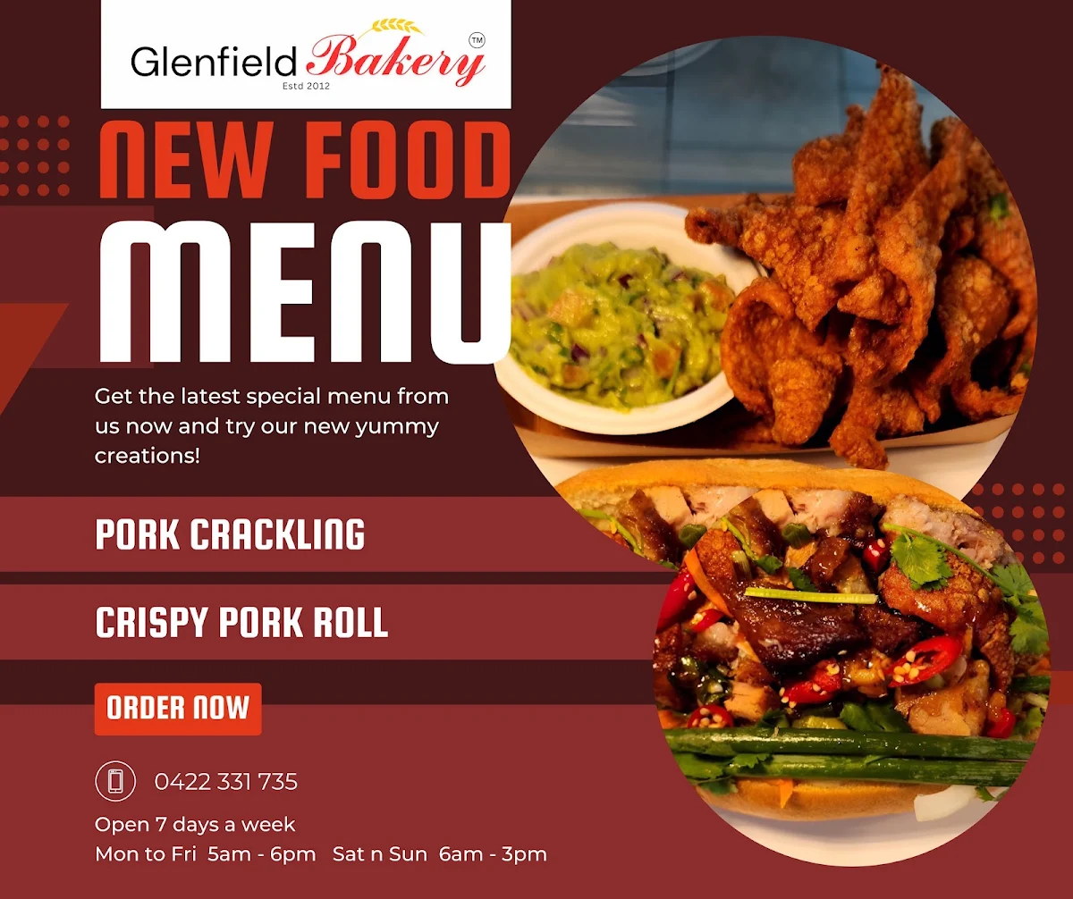 Menu, Glenfield Bakery