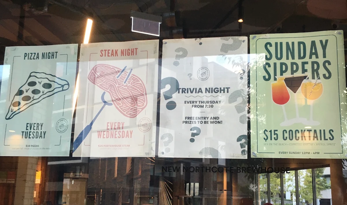 Menu, New Northcote Brewhouse