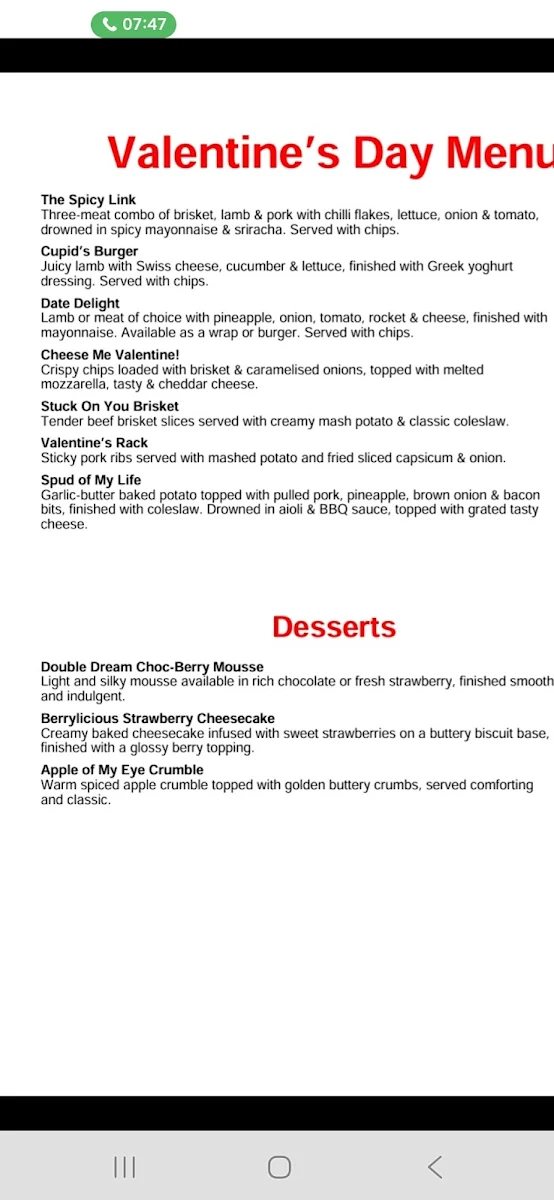 Menu, 3 Bears BBQ