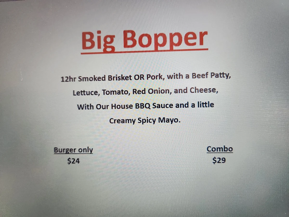 Menu, 3 Bears BBQ