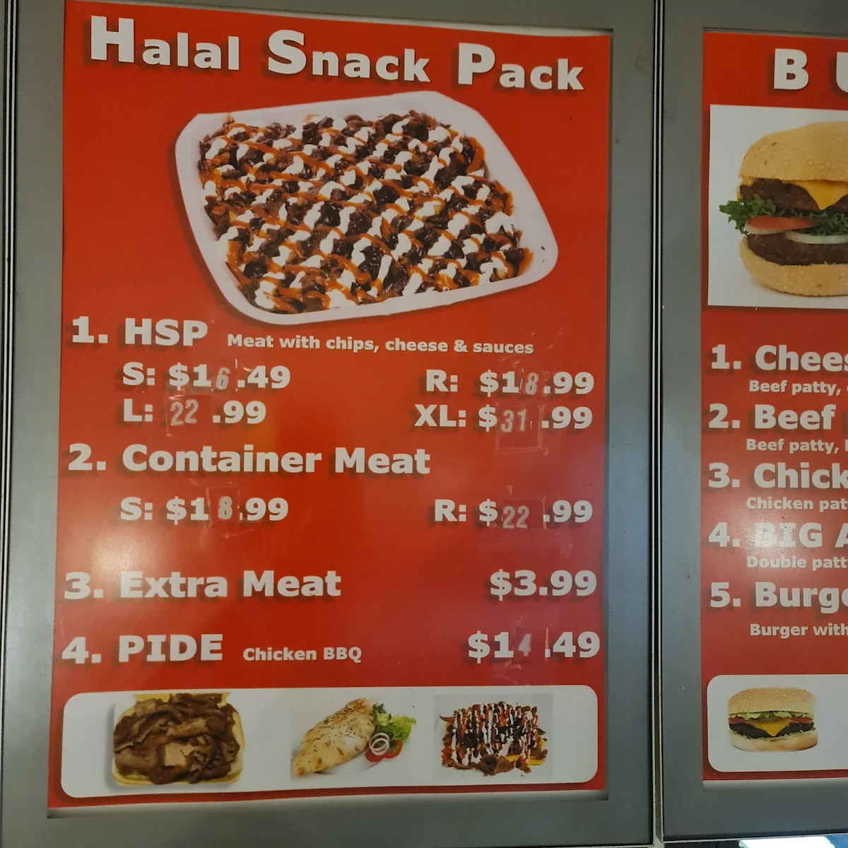 Menu, Ali Baba Kebab Palace