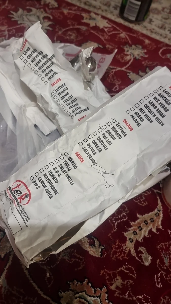 Menu, Ali Baba Kebab Palace