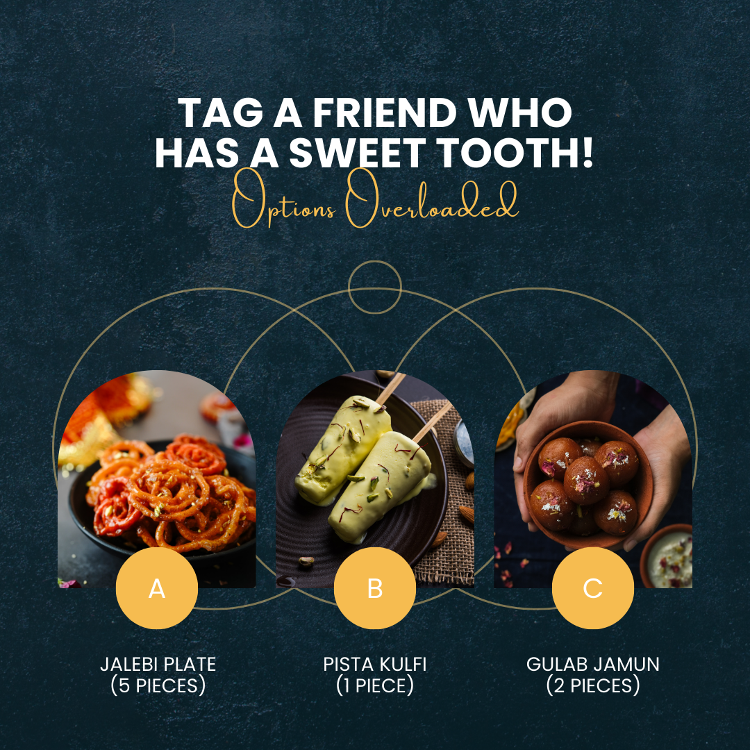 Menu, Shahi Sweets & Dhaba