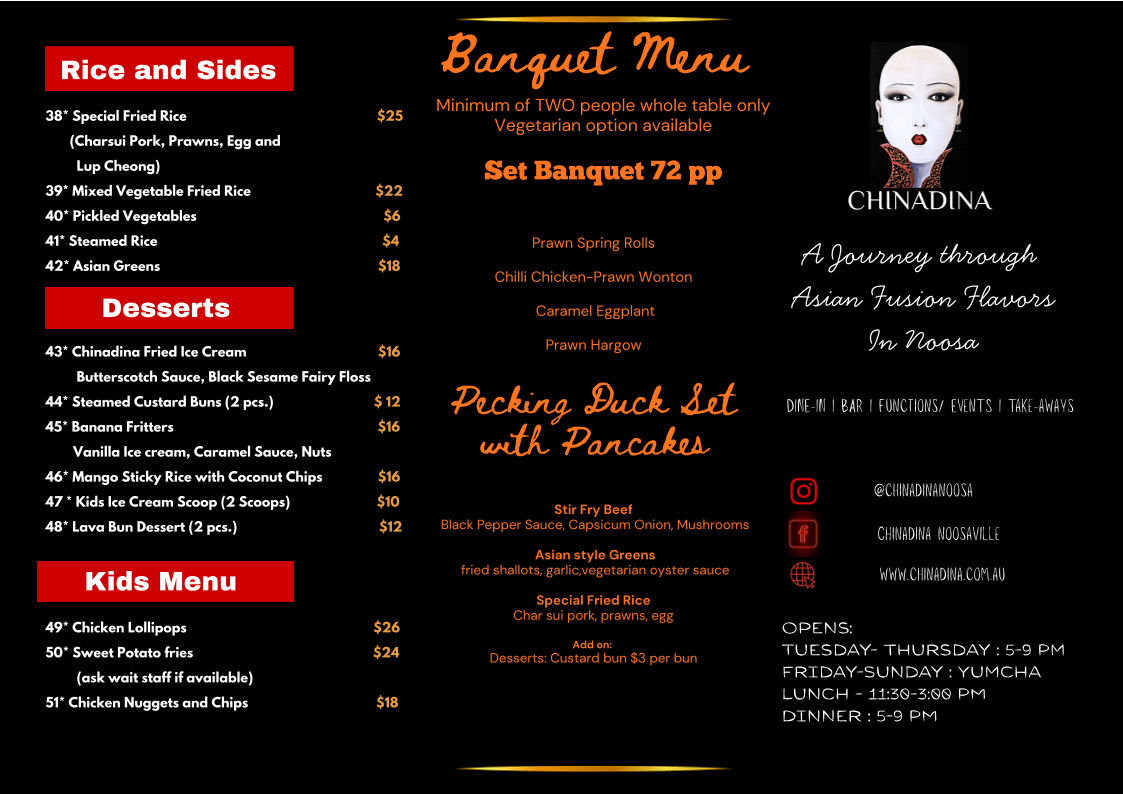 Menu, Chinadina