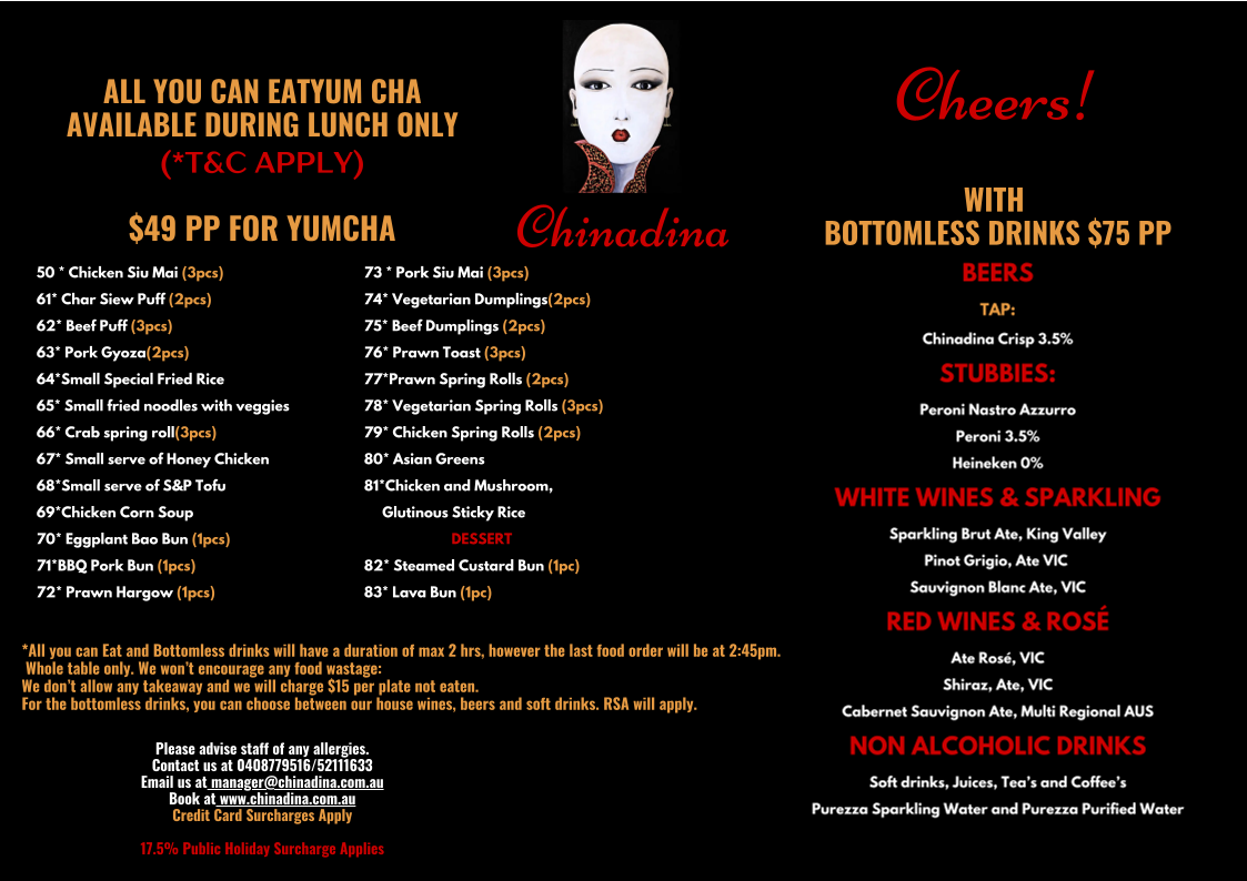 Menu, Chinadina