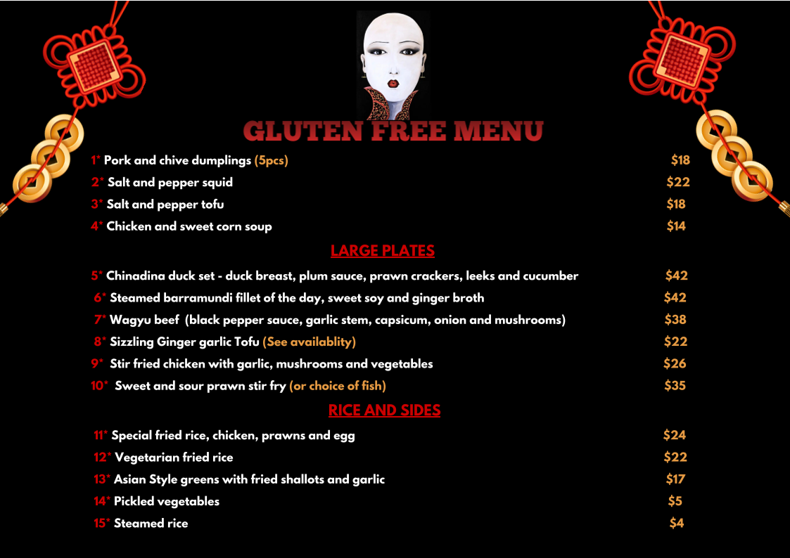 Menu, Chinadina