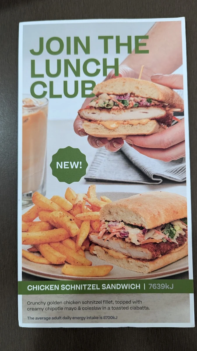 Menu, The Coffee Club