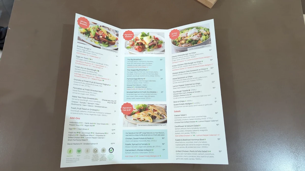 Menu, The Coffee Club