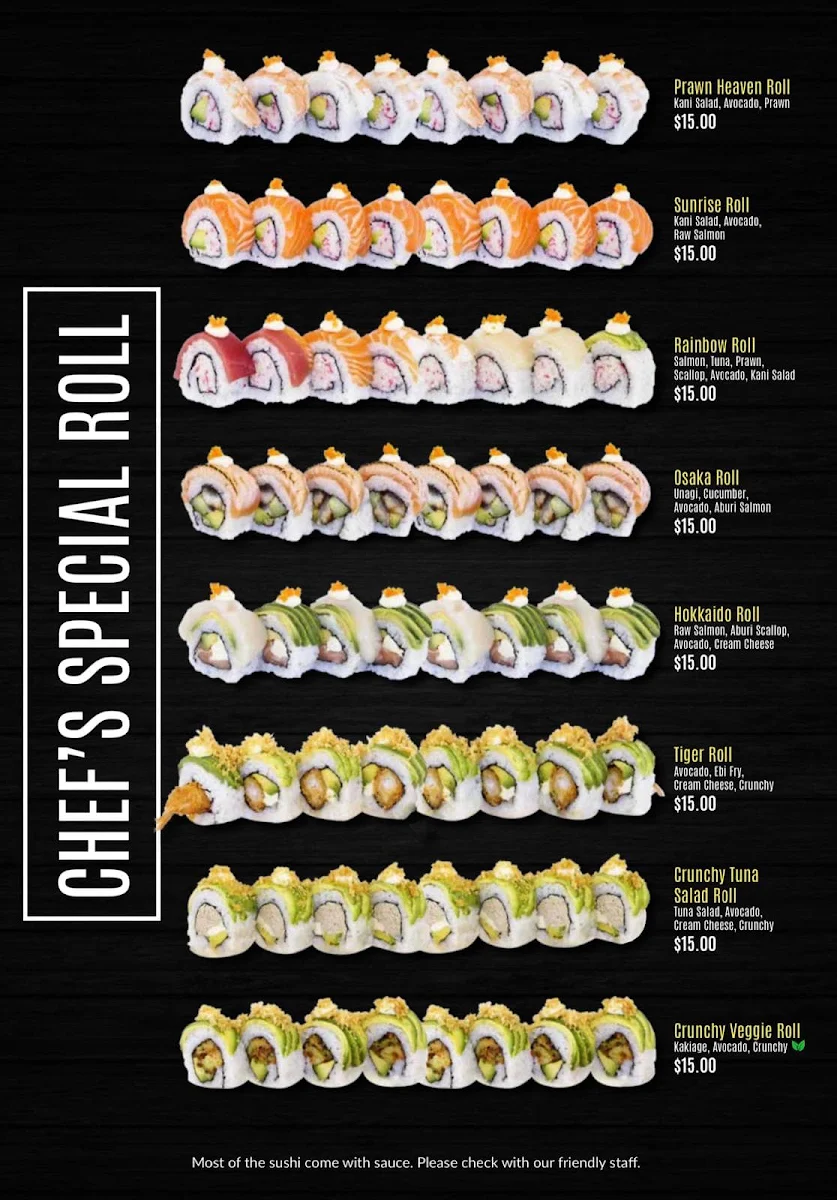 Menu, Flaming Sushi House