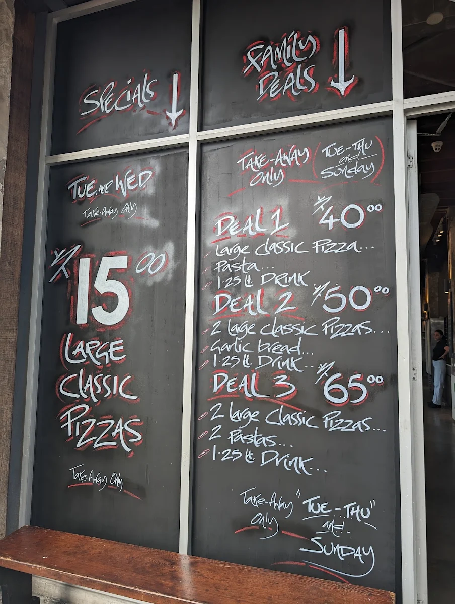 Menu, Frank's Pizza Bar Restaurant