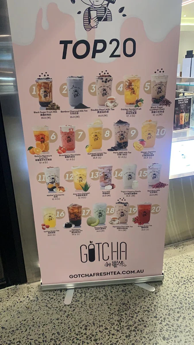 Menu, Gotcha Fresh Tea - Burwood Brickworks