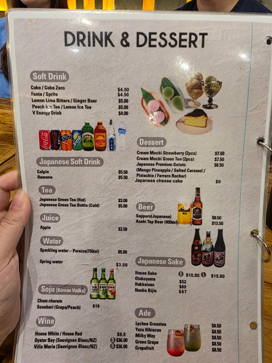 Menu, IKI Sushi & Grill