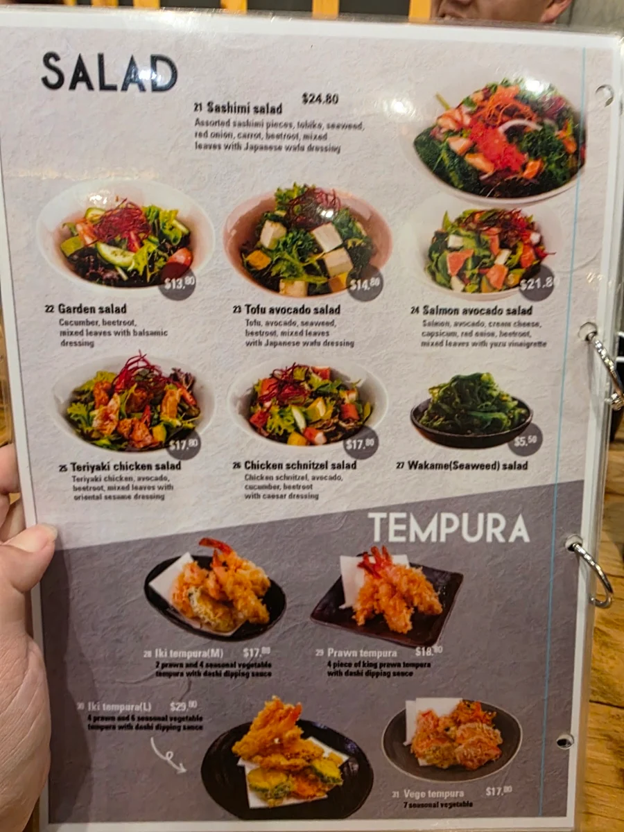 Menu, IKI Sushi & Grill