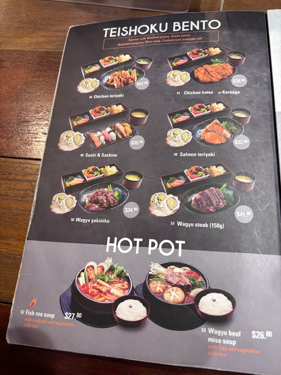 Menu, IKI Sushi & Grill
