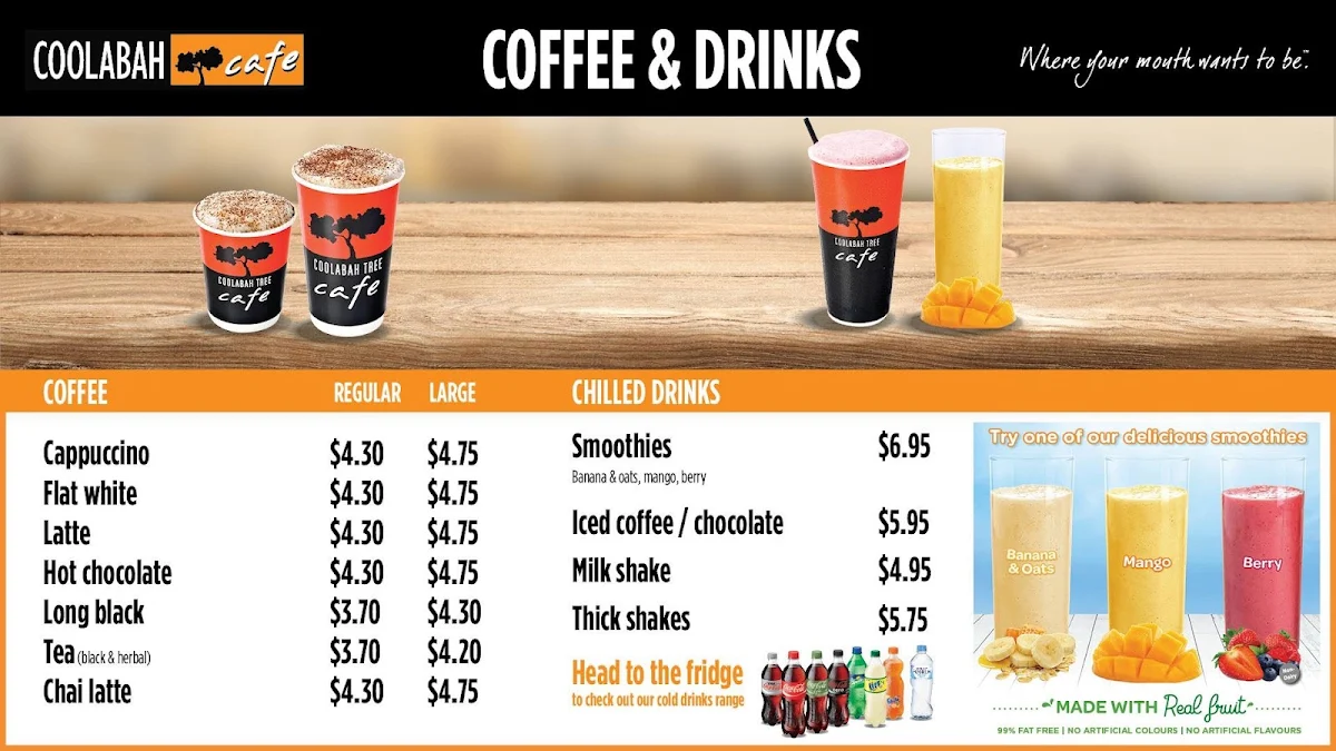 Menu, Coolabah Tree Cafe & Restaurant