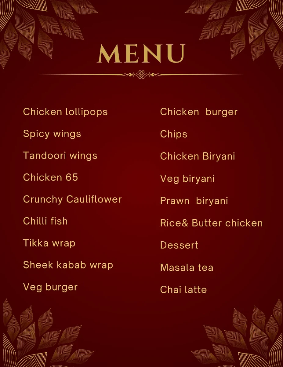 Menu, Wings & Lollipops