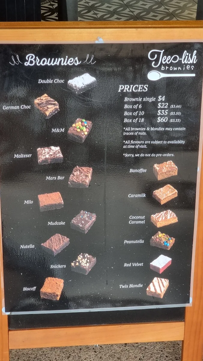 Menu, Tee-Lish Brownies