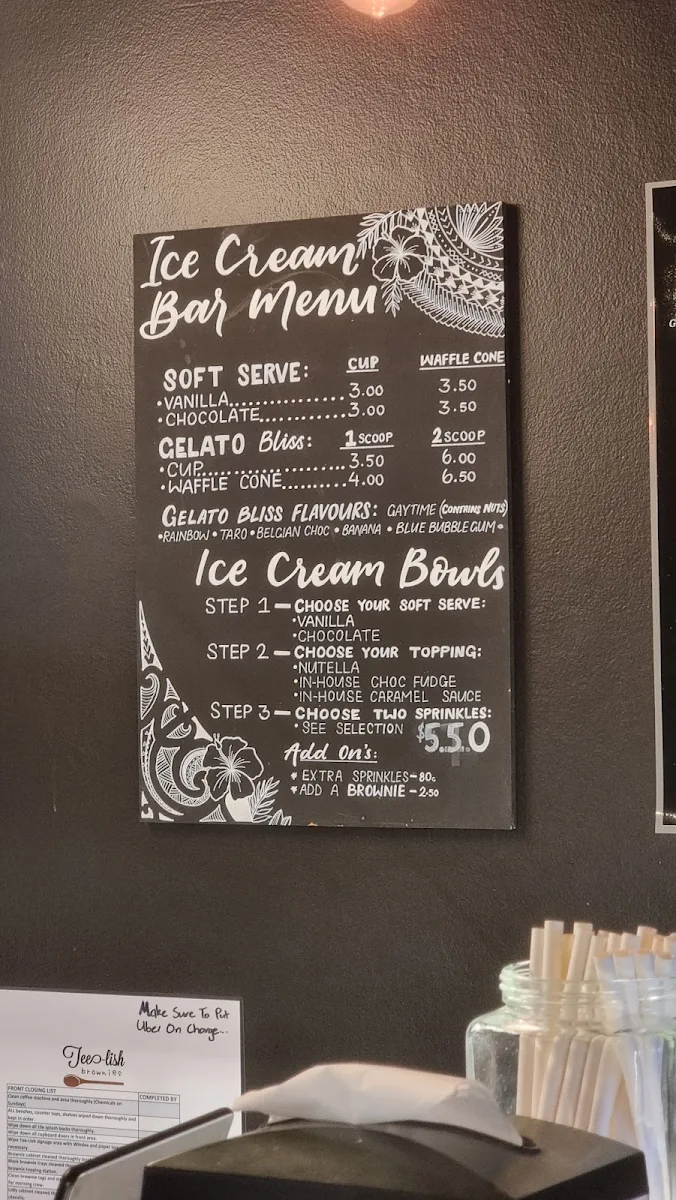 Menu, Tee-Lish Brownies