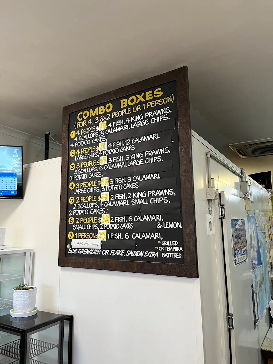 Menu, Roksalt Pizza and Fish & Chippery