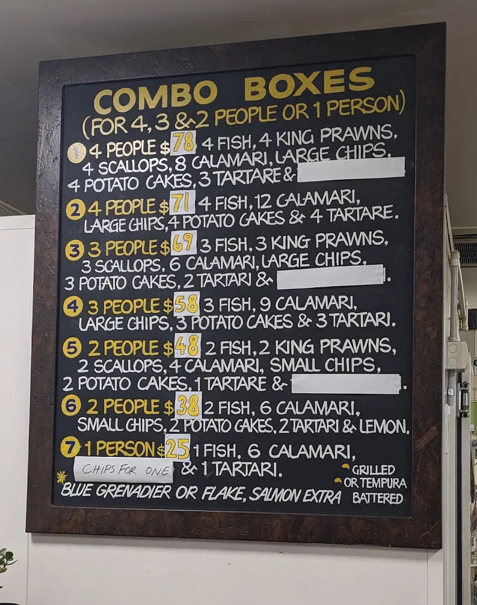 Menu, Roksalt Pizza and Fish & Chippery