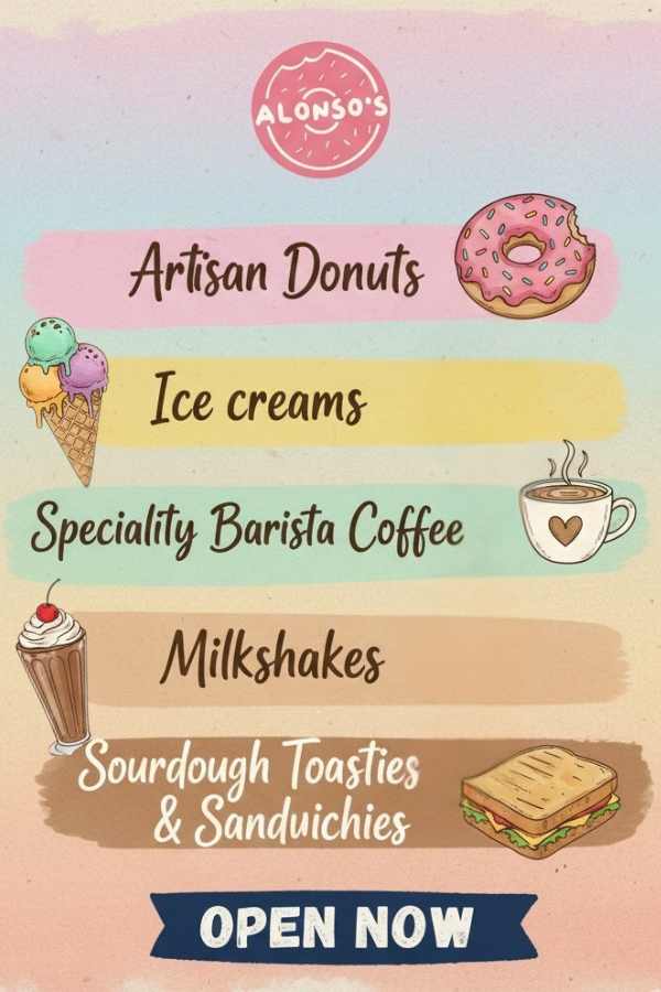 Menu, Alonso's Donuts