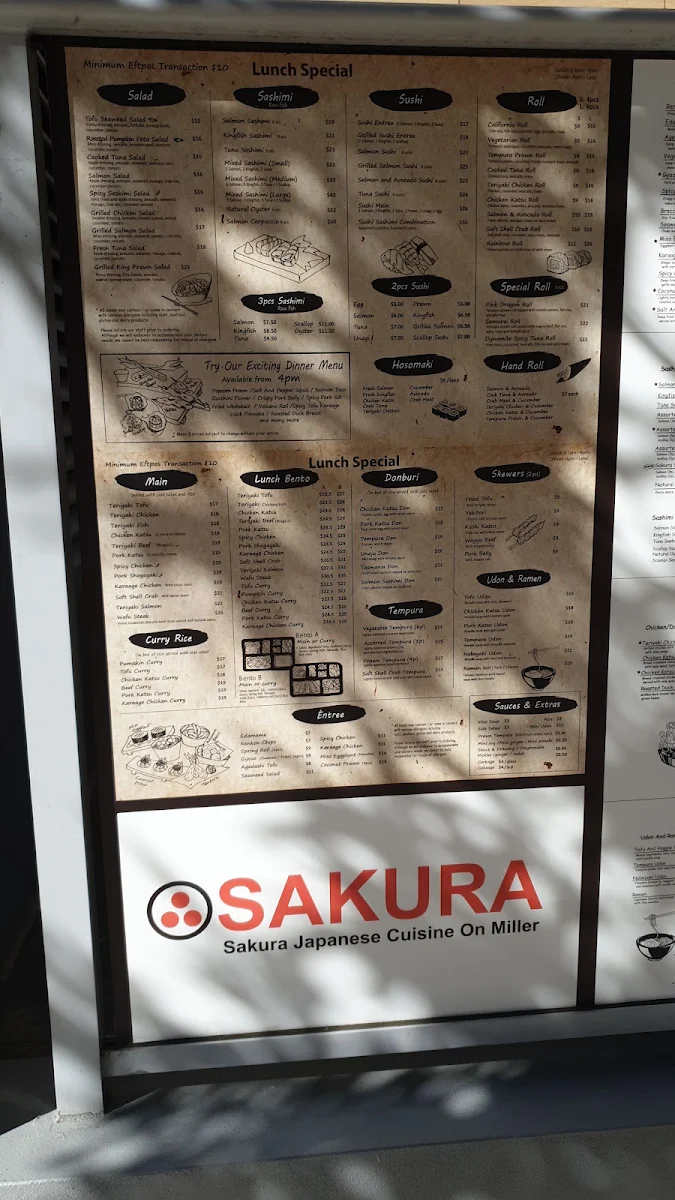 Menu, Sakura