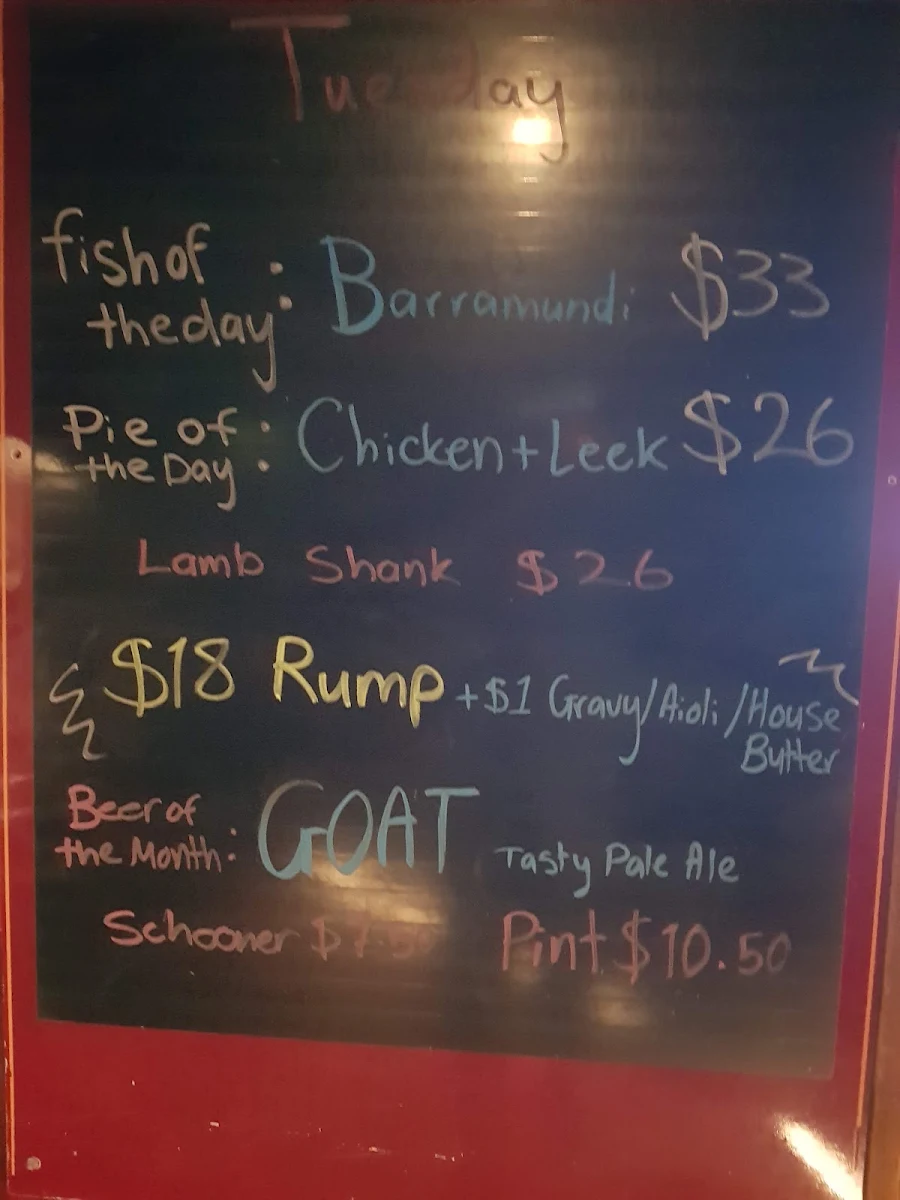 Menu, Lord Dudley Hotel