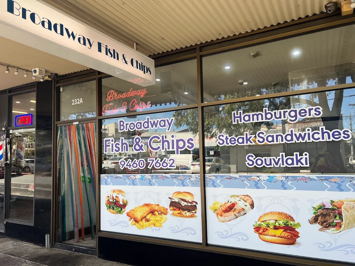 Menu, Broadway Fish & Chips Shop