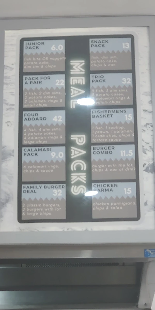 Menu, Broadway Fish & Chips Shop