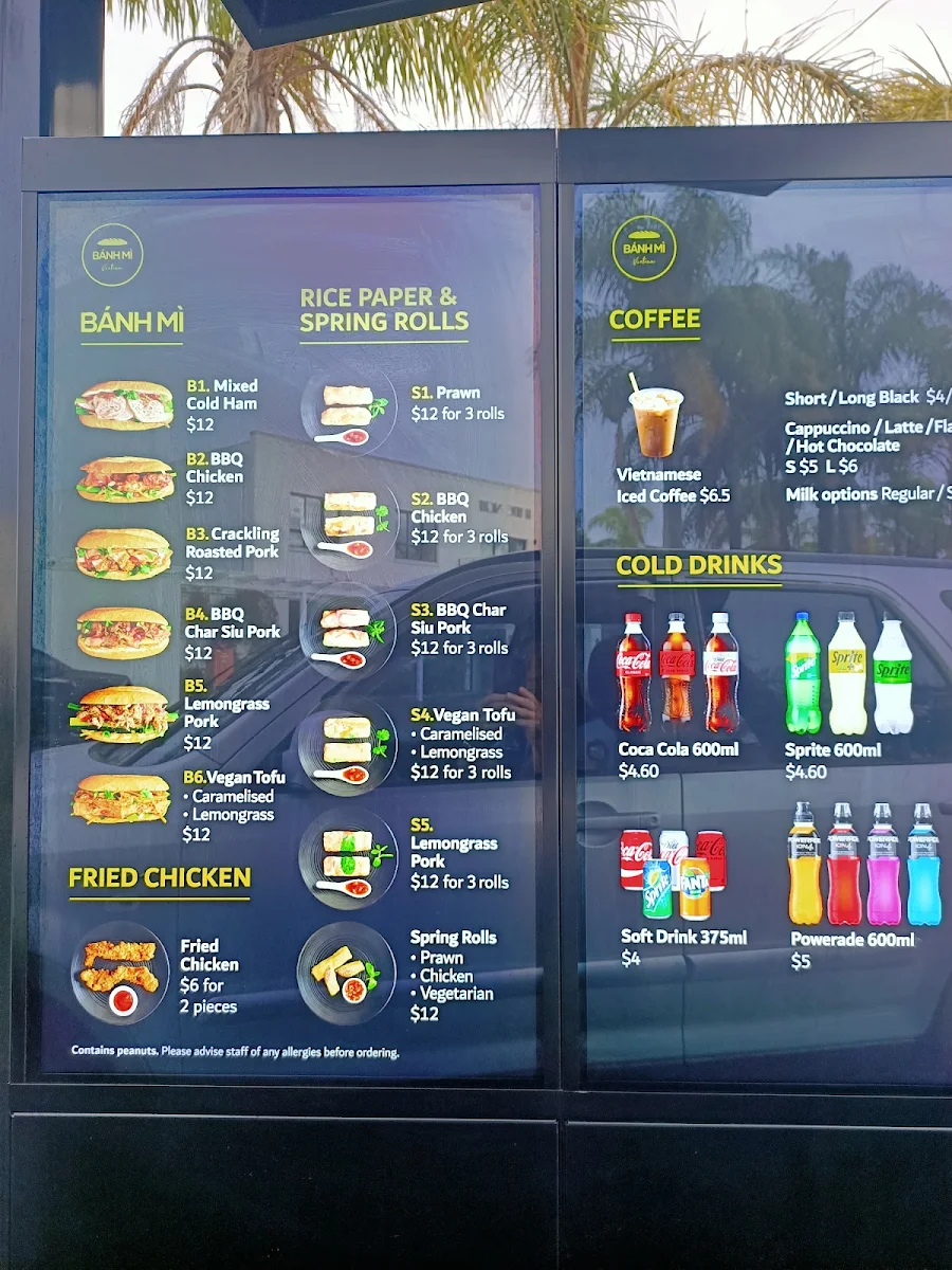 Menu, Banh Mi Vietnam - Drive Thru