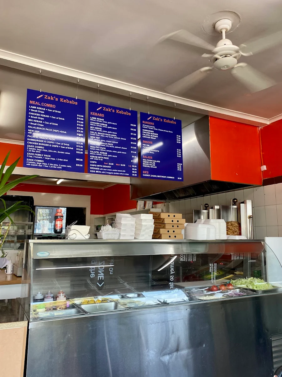 Menu, Zak's Kebabs
