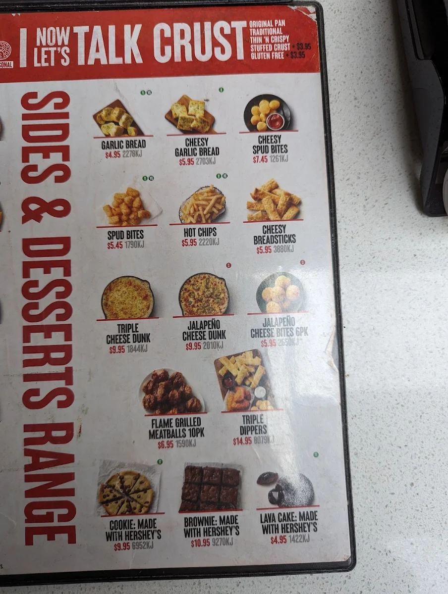 Menu, Pizza Hut Wyoming