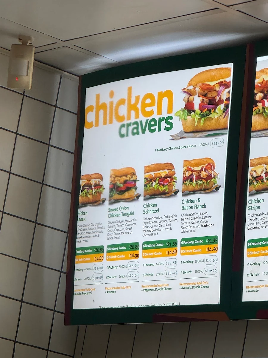 Menu, KFC Port Augusta
