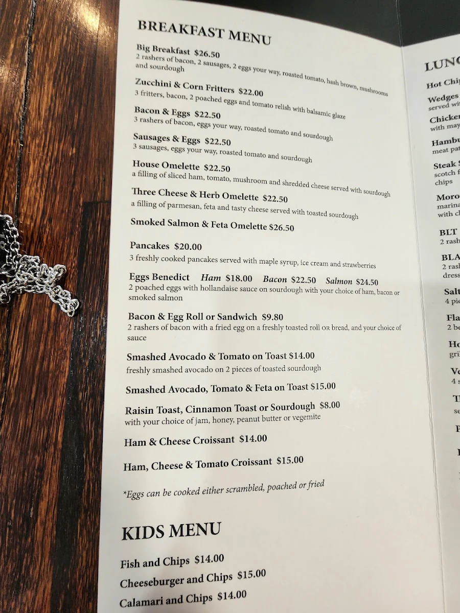 Menu, Corner Table Cafe by Alex & Michelle