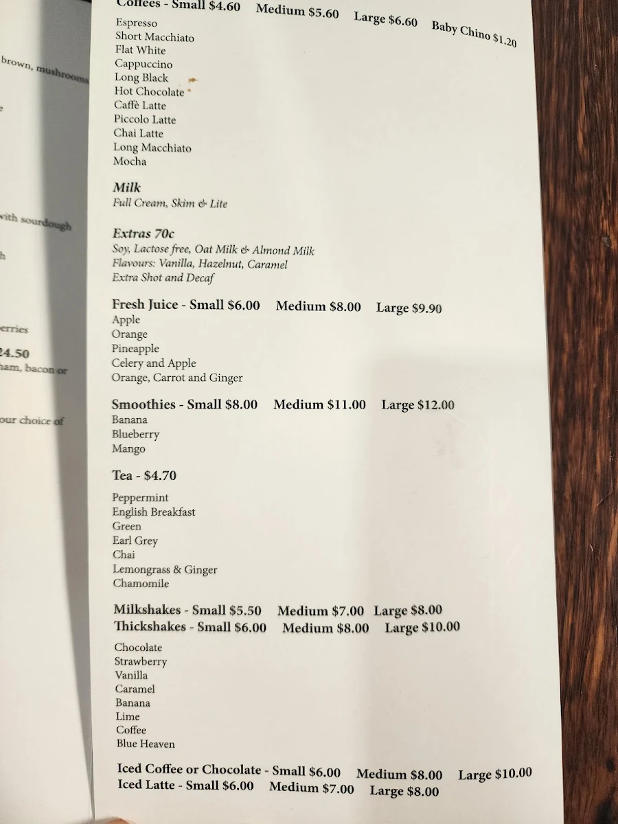 Menu, Corner Table Cafe by Alex & Michelle