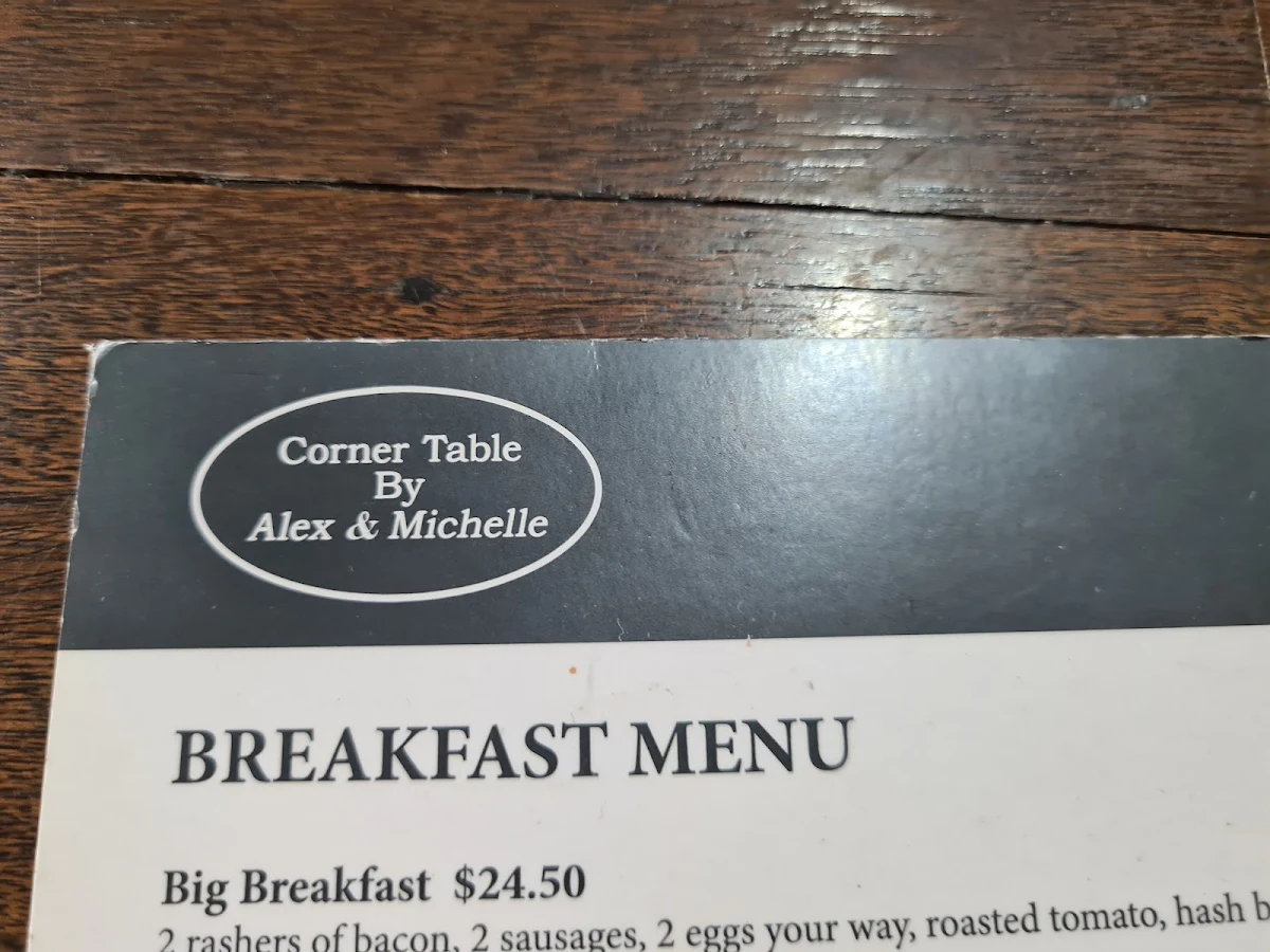 Menu, Corner Table Cafe by Alex & Michelle