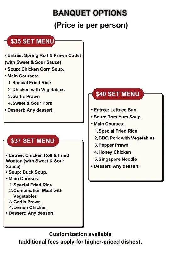Menu, Gippsland Palace Asian Restaurant