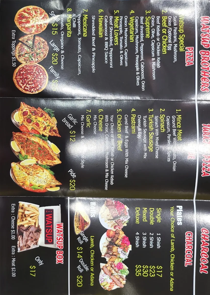Menu, Watsup Brothers