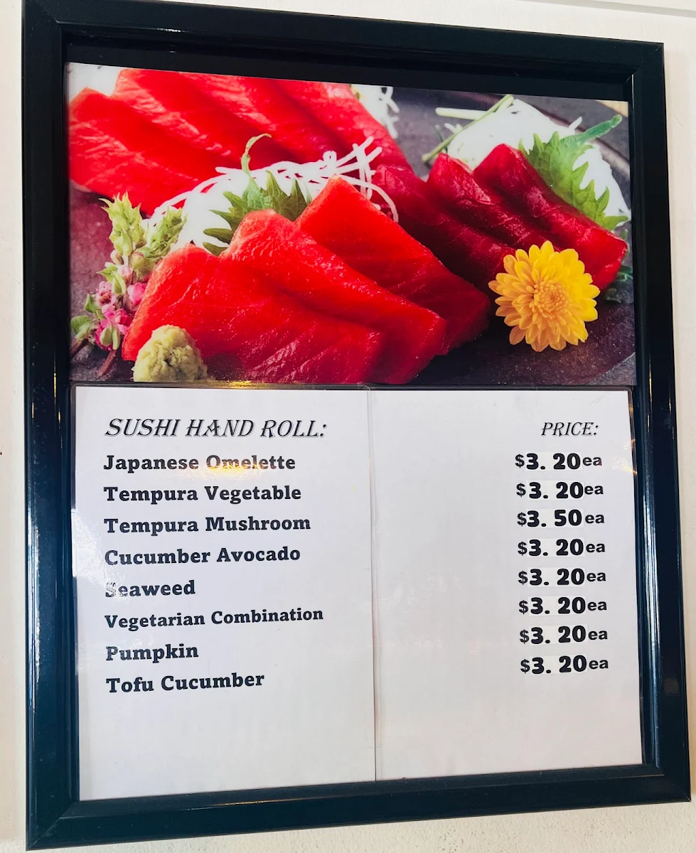 Menu, Cherry Blossom Sushi Bar