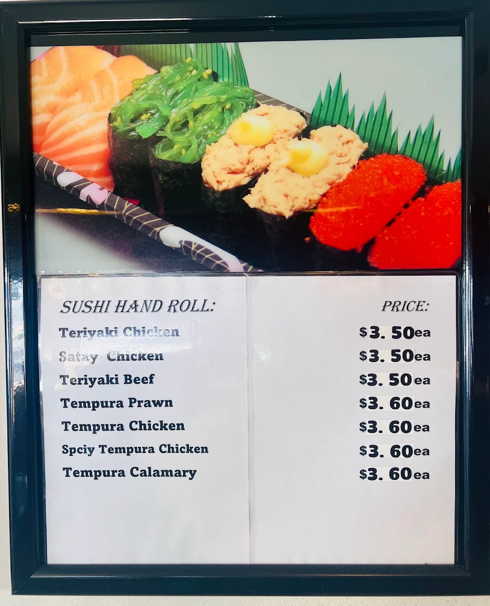 Menu, Cherry Blossom Sushi Bar