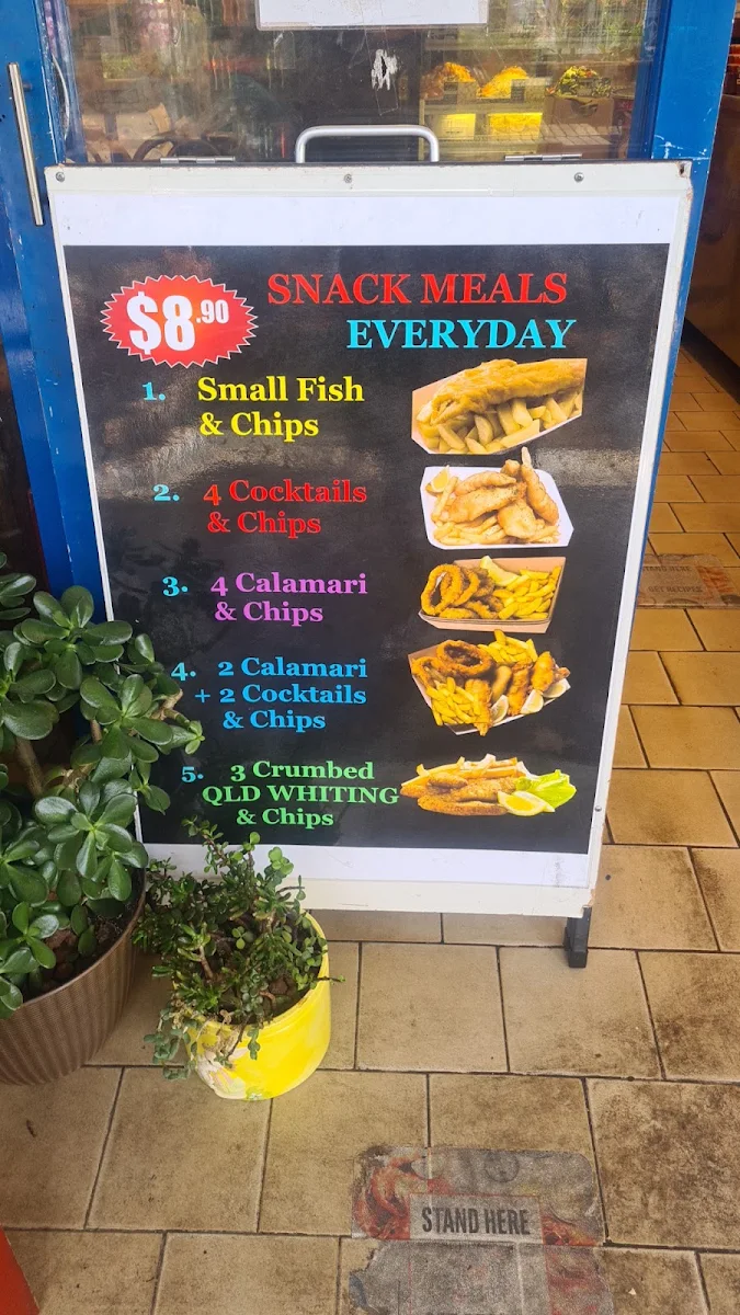Menu, Blue Marlin Fish and Chips