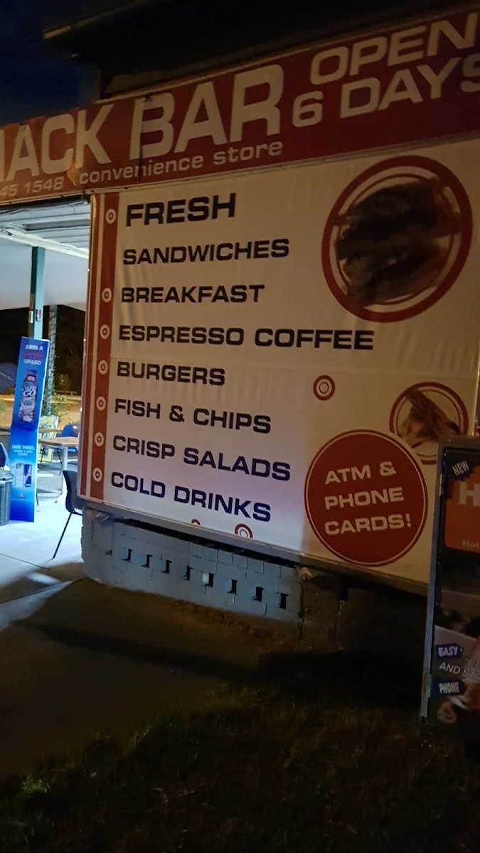 Menu, Joe's Snack Bar & Convenience