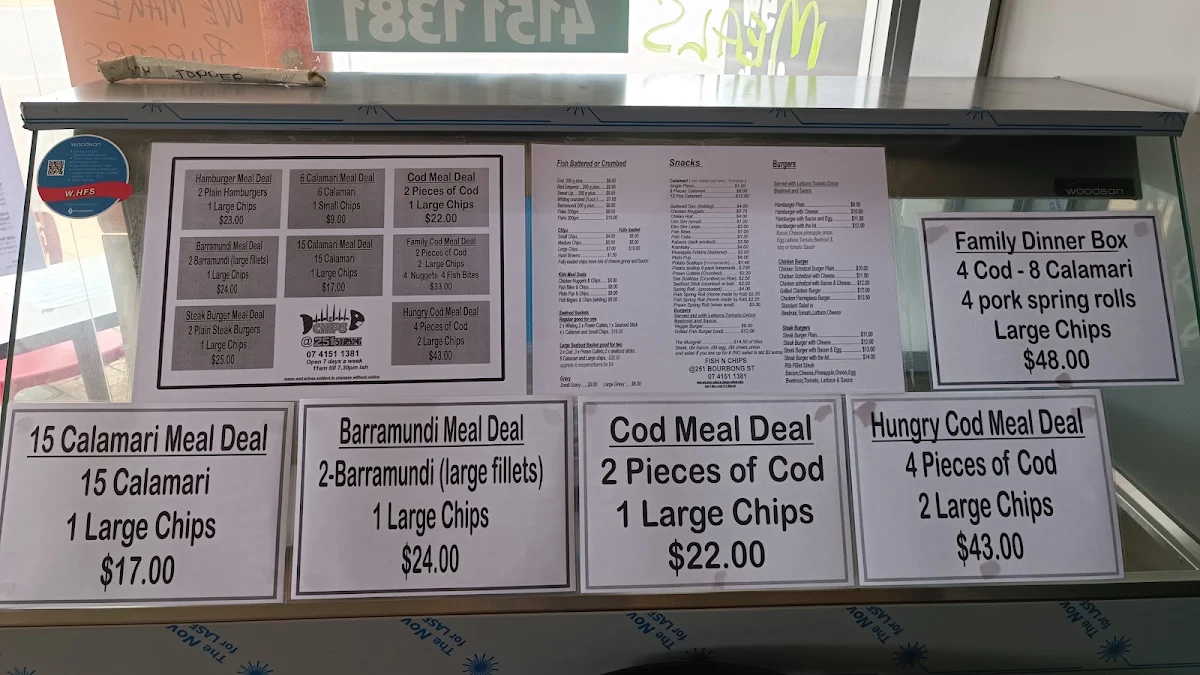 Menu, Fish “N” Chips @ 251 Bourbong