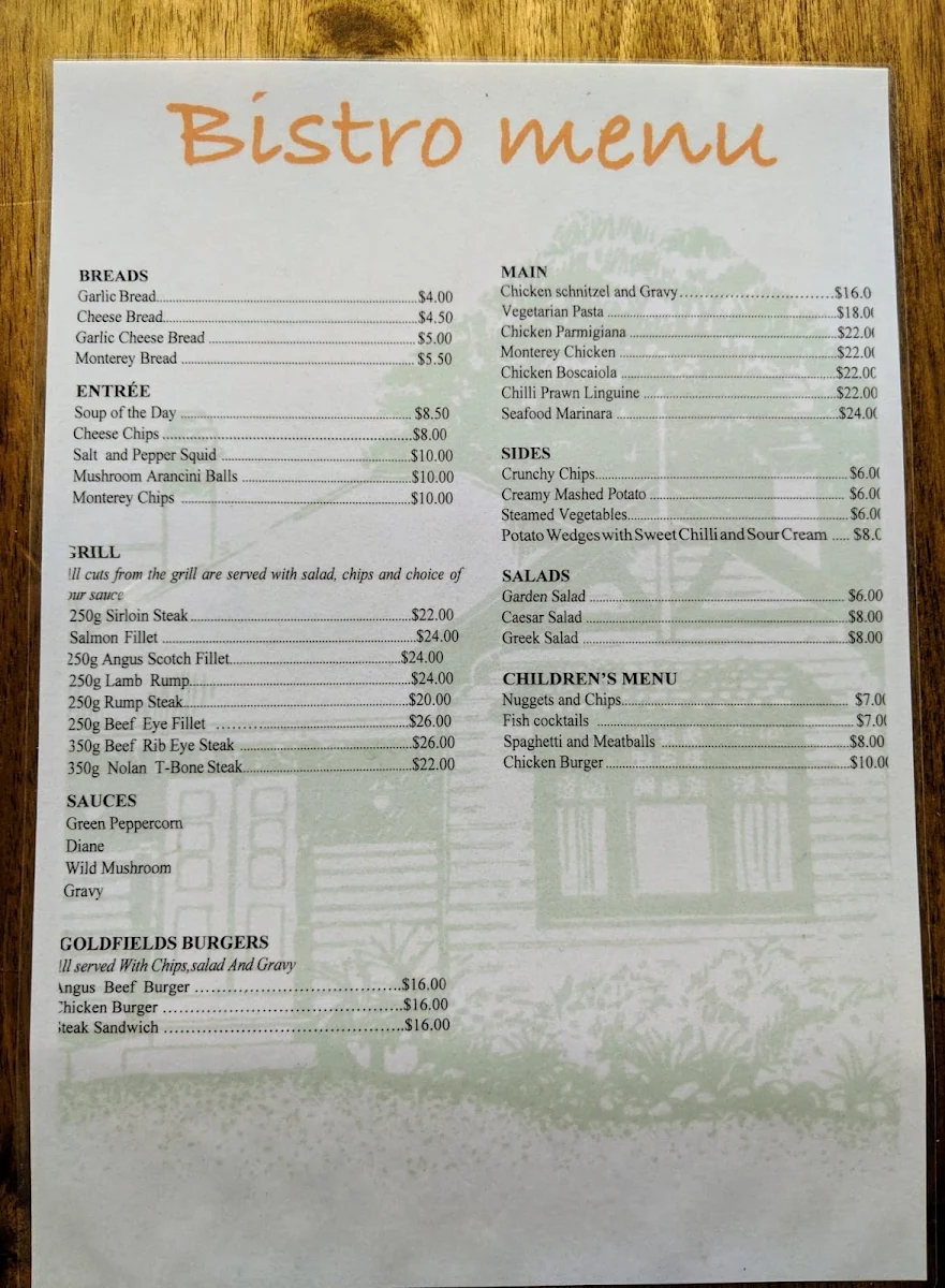 Menu, Lucknow Tavern