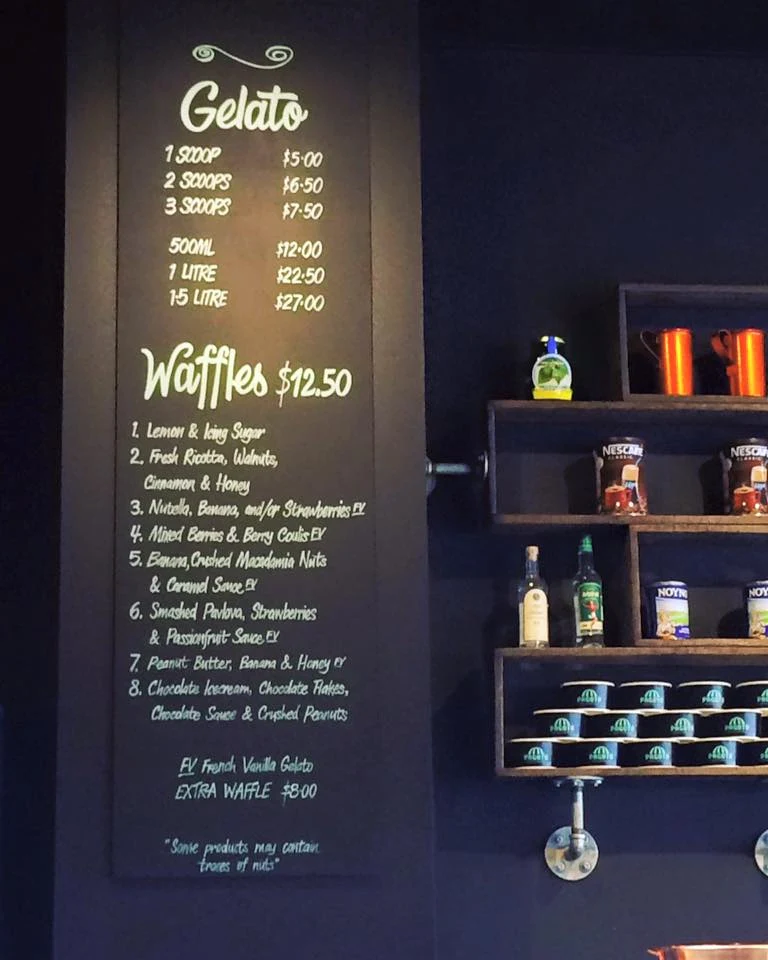Menu, Highett Gelato & Desserts
