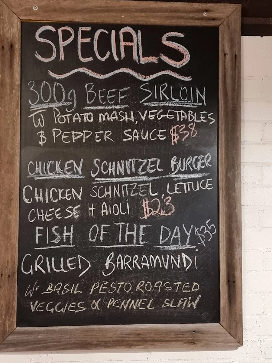 Menu, Saltwater Bar & Bistro